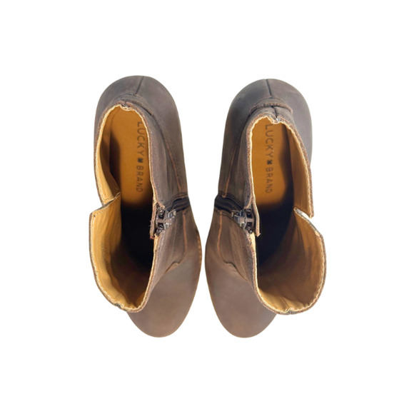 Lucky Brand Quintei Bootie Platform Boots Ankle Western Brown Women's Size 8M - Picture 4 of 9